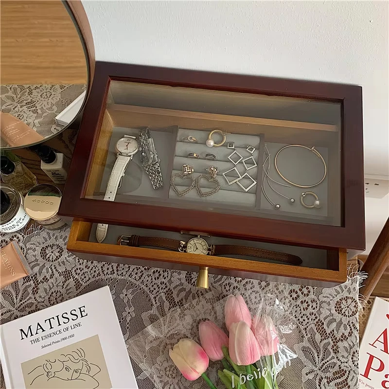 Cutelife Vintage Double Layer Wooden Storage Box Drawers Jewelry Makeup Organizer Box Key Office Desktop Kitchen Accessories Box
Cutelife Vintage Double Layer Wooden Storage Box Drawers Jewelry Makeup Organizer Box Key Office Desktop Kitchen Accessories Box