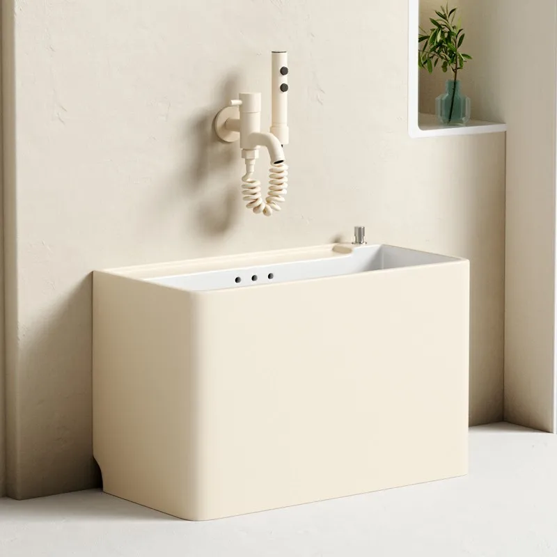 Cream wind balcony washing mop pool household bathroom large ceramic mop pool floor type
Cream wind balcony washing mop pool household bathroom large ceramic mop pool floor type