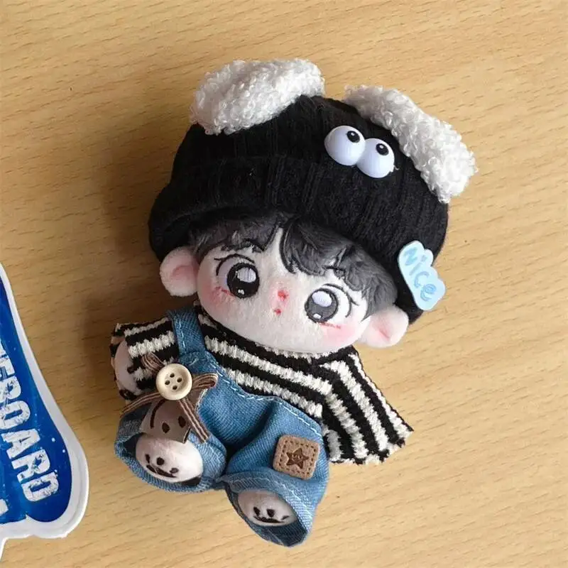 10cm Cotton Baby Doll Clothes Set with Striped T-shirt And Denim Overalls plus Puppy Hat - Doll
10cm Cotton Baby Doll Clothes Set with Striped T-shirt And Denim Overalls plus Puppy Hat - Doll