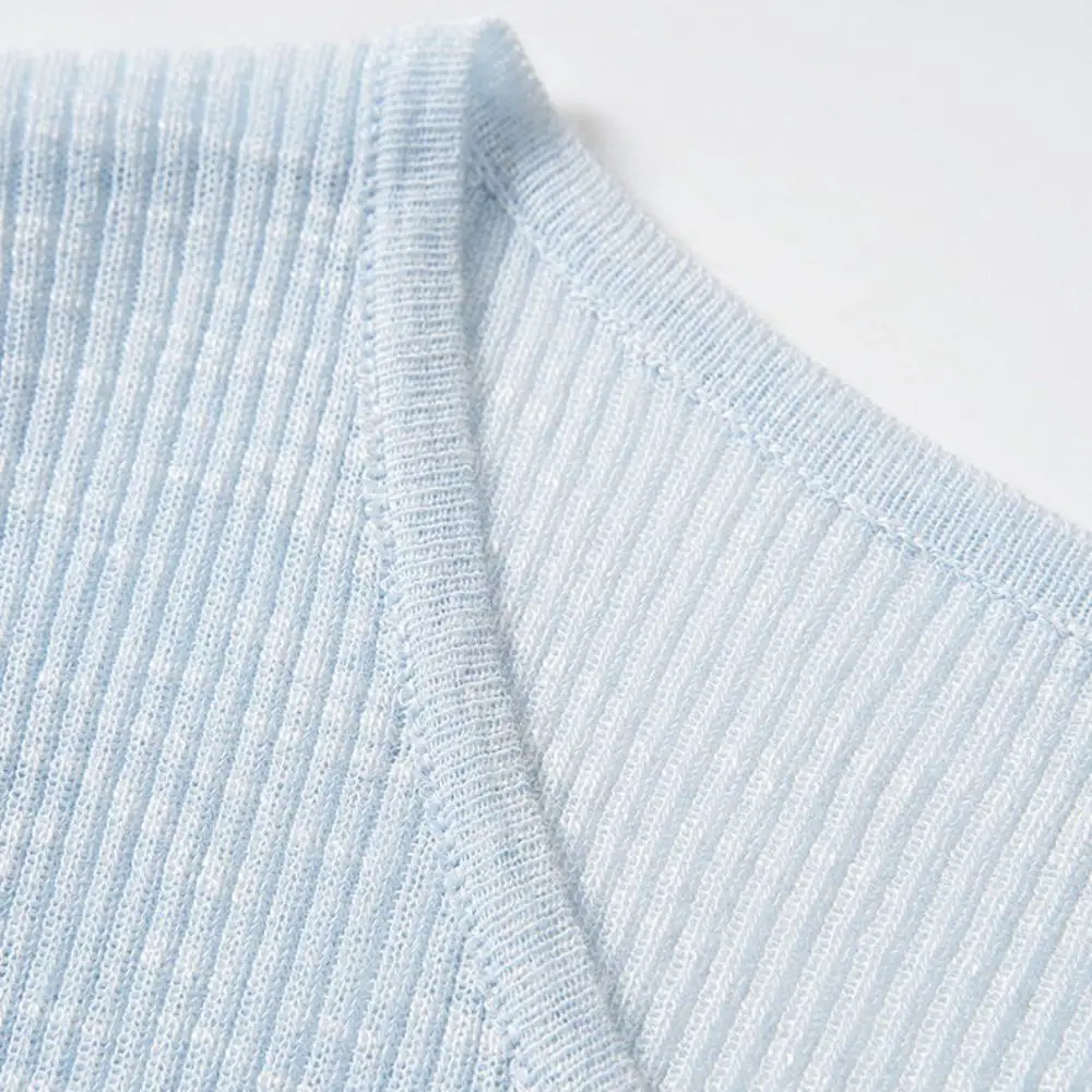 Sheer Knit Ice Silk Cardigan Thin Fabric Light Weight Knitted Cardigan Full Sleeve Crew Neck Ruffle Cardigan Outer Wear
Sheer Knit Ice Silk Cardigan Thin Fabric Light Weight Knitted Cardigan Full Sleeve Crew Neck Ruffle Cardigan Outer Wear