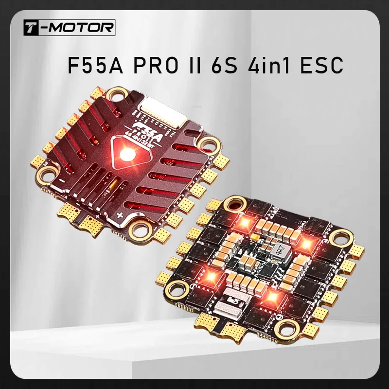 T-MOTOR T-HOBBY F55A PROⅡ 6S 4IN1 32bit ESC 55A Continuous 75A Burst 10V/2A BEC LED 17.5g for RC FPV Racing Motors DIY
T-MOTOR T-HOBBY F55A PROⅡ 6S 4IN1 32bit ESC 55A Continuous 75A Burst 10V/2A BEC LED 17.5g for RC FPV Racing Motors DIY