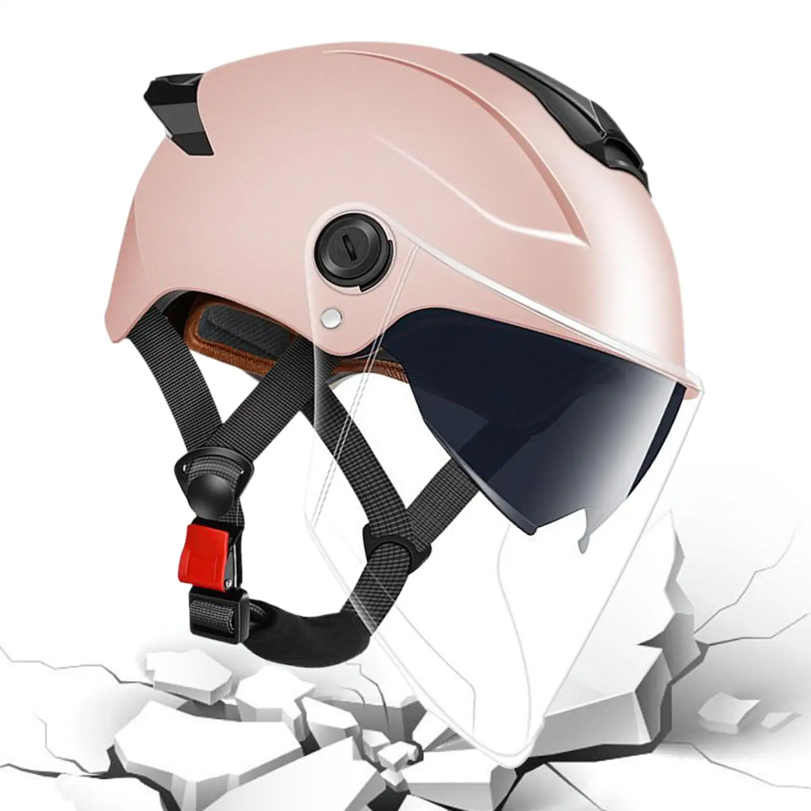 Helmet For Motorcycle Half Face Moped Helmet Protective Gear Double Visor Breathable Headgear For Street Motorbike Sportbike
Helmet For Motorcycle Half Face Moped Helmet Protective Gear Double Visor Breathable Headgear For Street Motorbike Sportbike