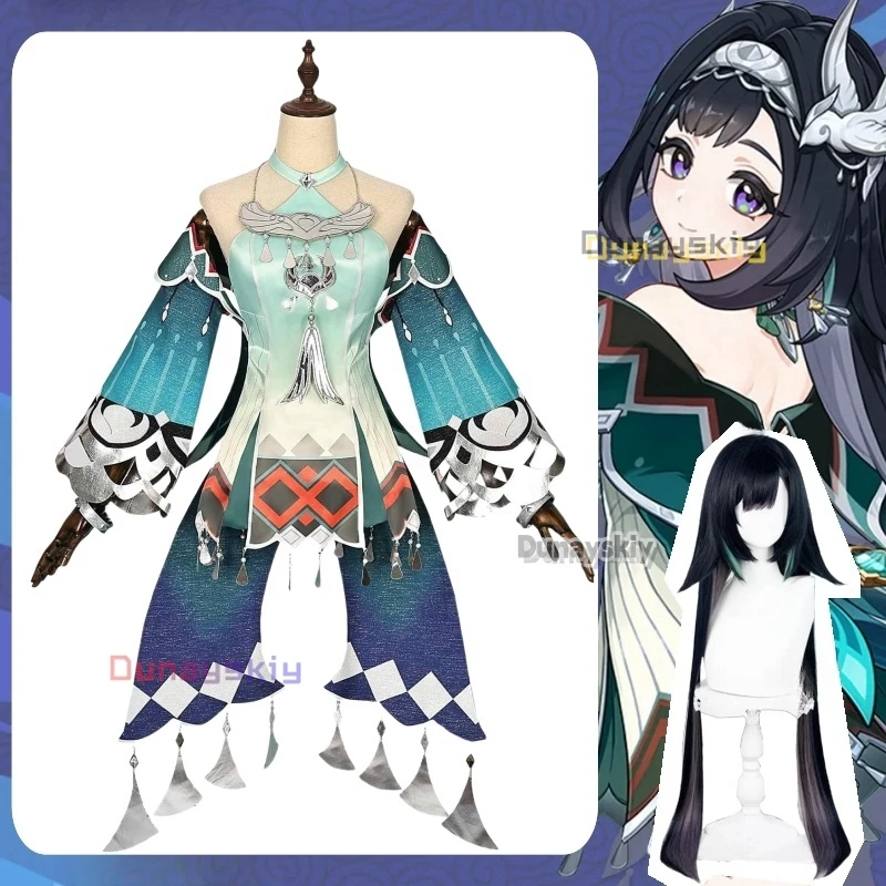 Lan Yan Cosplay Costume Wig Genshin Impact Lanyan Skin Headwear Earrings Costume Liyue Spring Woven Halloween Party Outfits
Lan Yan Cosplay Costume Wig Genshin Impact Lanyan Skin Headwear Earrings Costume Liyue Spring Woven Halloween Party Outfits