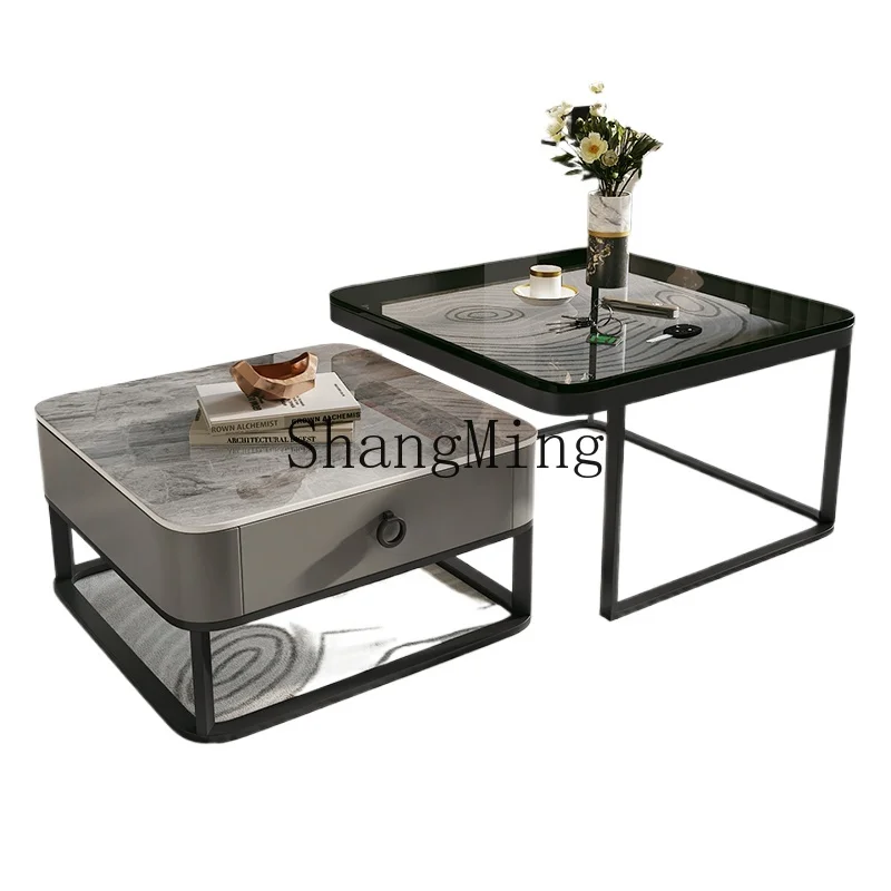 LXY rock slab coffee table living room home modern square combination glass small apartment simple tea table
LXY rock slab coffee table living room home modern square combination glass small apartment simple tea table