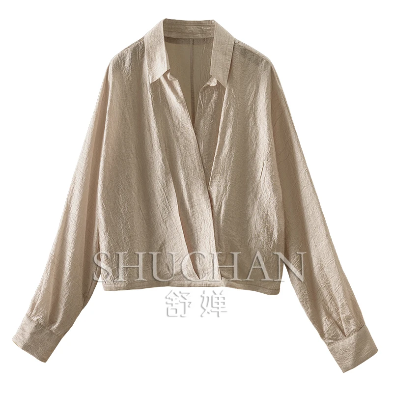Pleated Acetic Overlapping Hems Long Sleeve Short Shirt Women 09C2 Fashion Blouse Women Blusas Mujer
Pleated Acetic Overlapping Hems Long Sleeve Short Shirt Women 09C2 Fashion Blouse Women Blusas Mujer