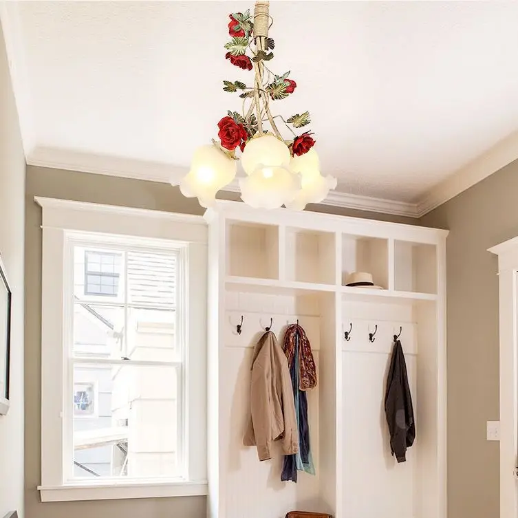 Pastoral Style Dining Room Chandelier Handmade Iron Red Rose 3 Heads, Small Dining Room Bedroom Lamp, Flower and Grass Lamp
Pastoral Style Dining Room Chandelier Handmade Iron Red Rose 3 Heads, Small Dining Room Bedroom Lamp, Flower and Grass Lamp