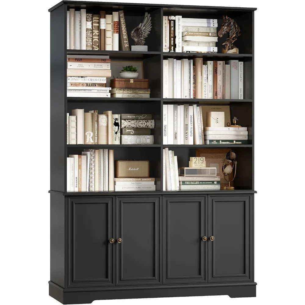 bookshelf with doors, 6-tier black bookshelf, double wide bookcases and bookshelves with storage, suitable for home office
bookshelf with doors, 6-tier black bookshelf, double wide bookcases and bookshelves with storage, suitable for home office
