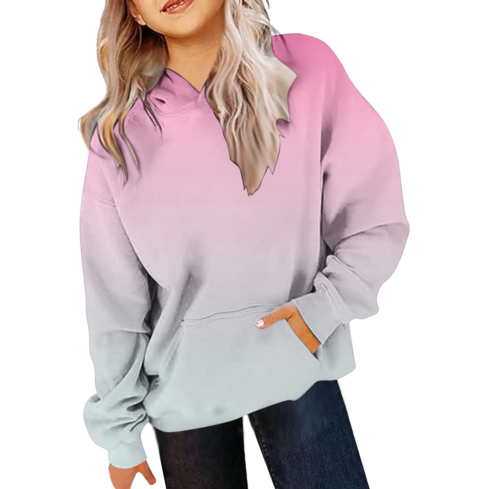 Children Girls Cute Hoodie Fashion Preppy Style Hooded Sweatshirt Oversized Long Sleeve Shirt Gradient Clothing for Kids Girls
Children Girls Cute Hoodie Fashion Preppy Style Hooded Sweatshirt Oversized Long Sleeve Shirt Gradient Clothing for Kids Girls