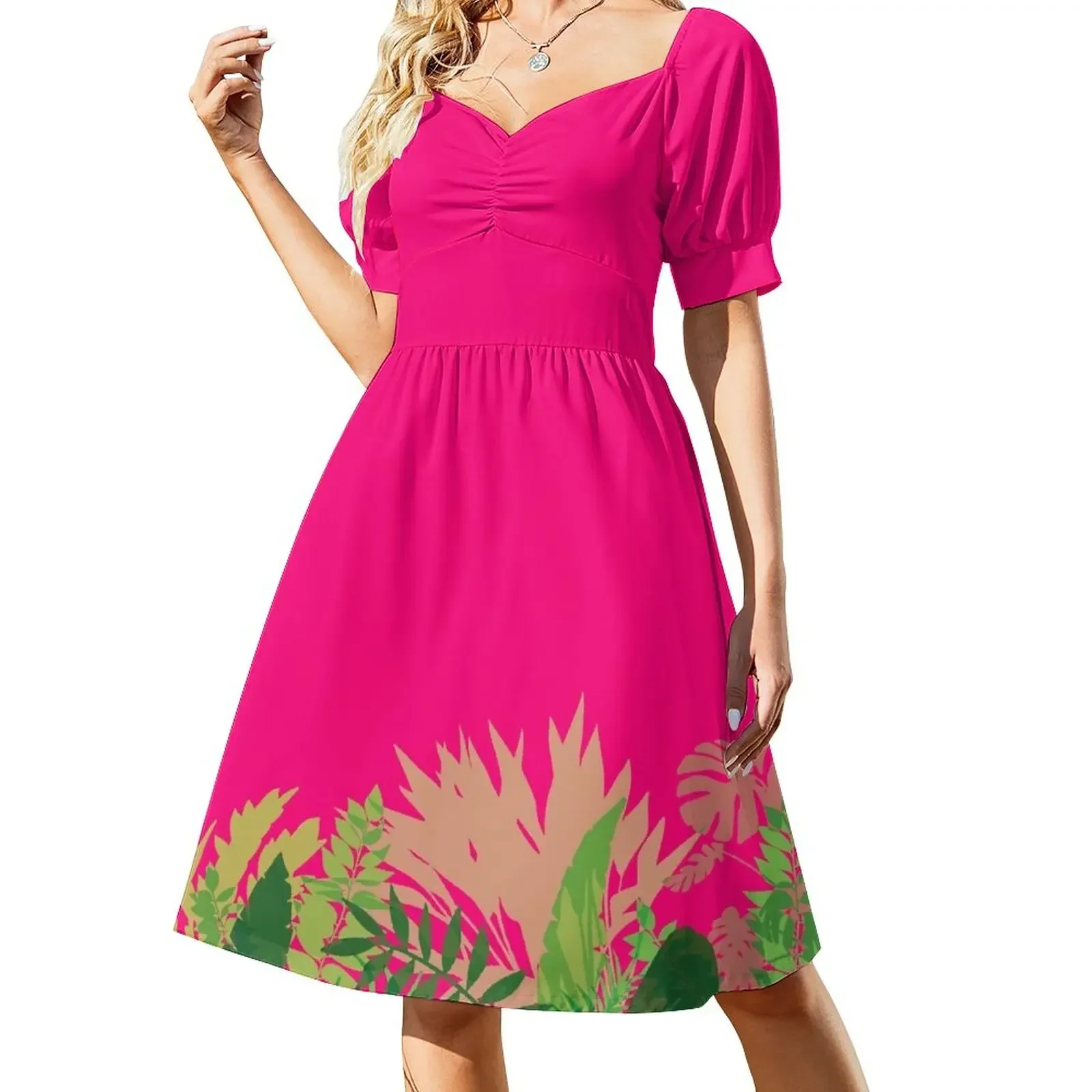 Green Leaves Short-Sleeved Dress summer women's suit Long dresses Woman dresses
Green Leaves Short-Sleeved Dress summer women's suit Long dresses Woman dresses