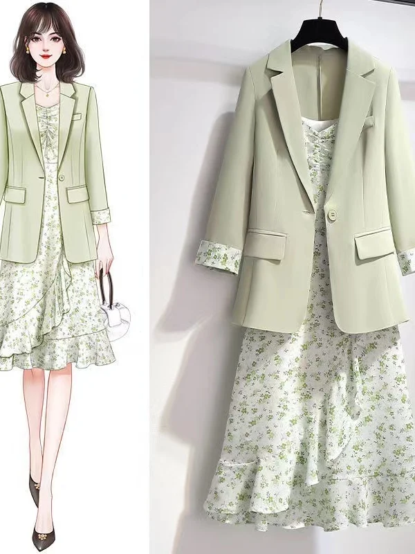 Ele plus Size Women's Suiting Jaet And Dr Two-Piece Set Korean Sle Commute Casual High Waist A-Line Skirt
Ele plus Size Women's Suiting Jaet And Dr Two-Piece Set Korean Sle Commute Casual High Waist A-Line Skirt