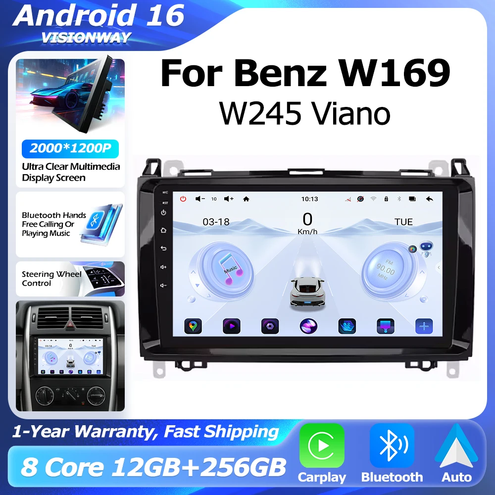Android 16 QLED 2000*1200P For Mercedes Benz W169 W245 Viano Vito W639 Sprinter W906 Auto Wireless CarPlay WIFI 4G Bluetooth
Android 16 QLED 2000*1200P For Mercedes Benz W169 W245 Viano Vito W639 Sprinter W906 Auto Wireless CarPlay WIFI 4G Bluetooth