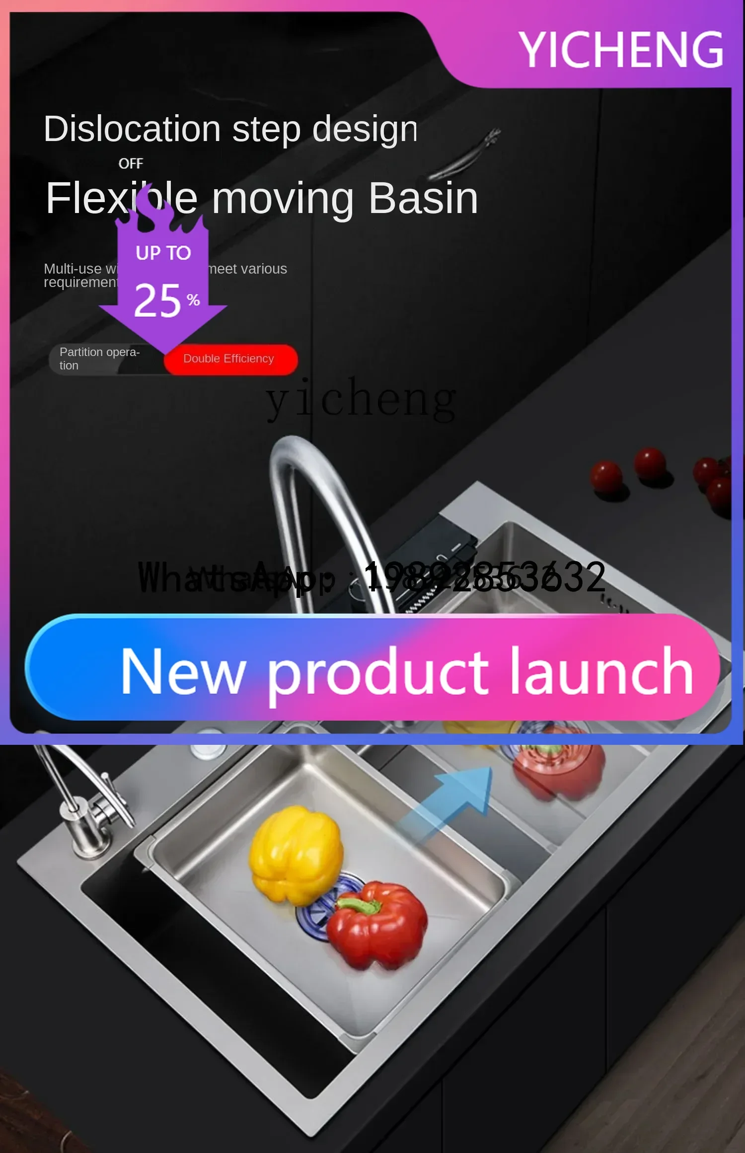 LYY 304 Stainless Steel Sink Large Single Sink Kitchen Vegetable Basin Nano Sink
LYY 304 Stainless Steel Sink Large Single Sink Kitchen Vegetable Basin Nano Sink