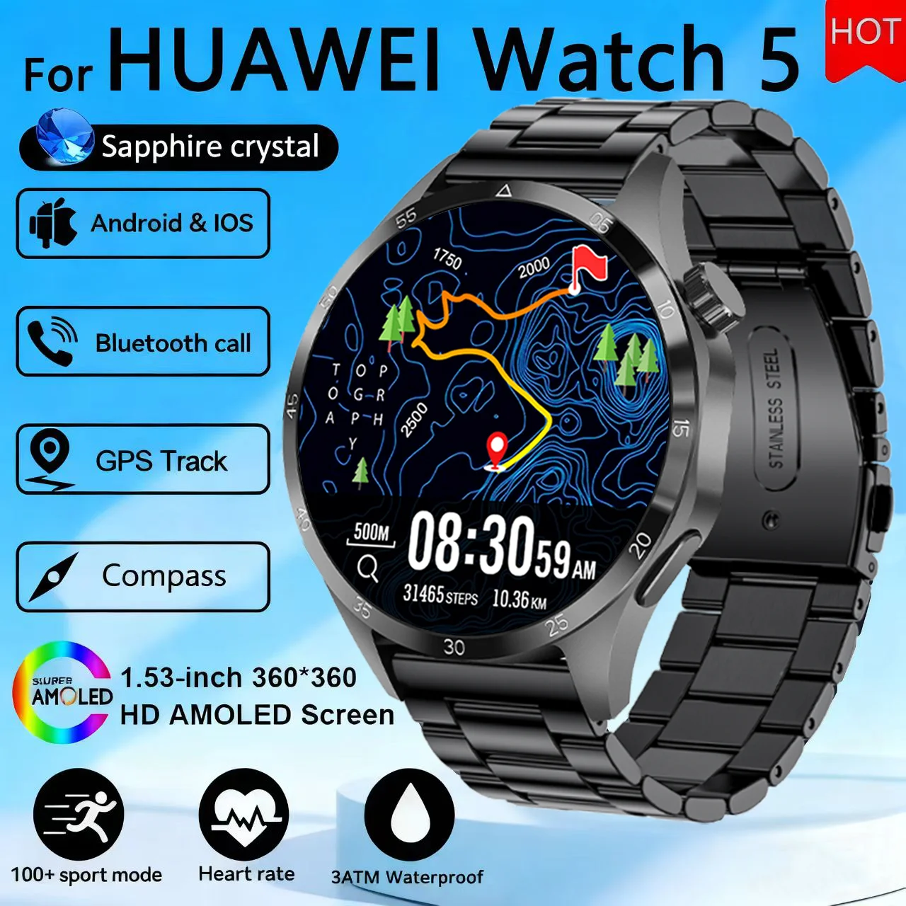 2025 Watch 5 Pro GPS Track Smart Watch Men's 360*360 AMOLED Screen NFC BT Call Waterproof Health Monitoring Men's Smart Watch
2025 Watch 5 Pro GPS Track Smart Watch Men's 360*360 AMOLED Screen NFC BT Call Waterproof Health Monitoring Men's Smart Watch