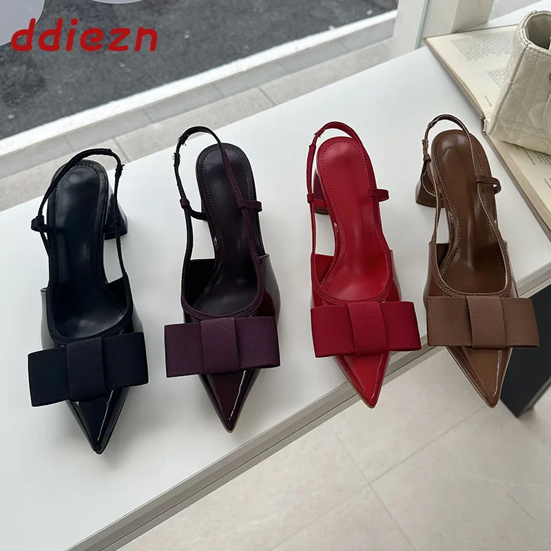 New In Sexy Pointed Toe Pumps Women High Heels Fashion Butterfly-Knot Slingback Designer Shoes Elegant Party Ladies Dress Shoes
New In Sexy Pointed Toe Pumps Women High Heels Fashion Butterfly-Knot Slingback Designer Shoes Elegant Party Ladies Dress Shoes