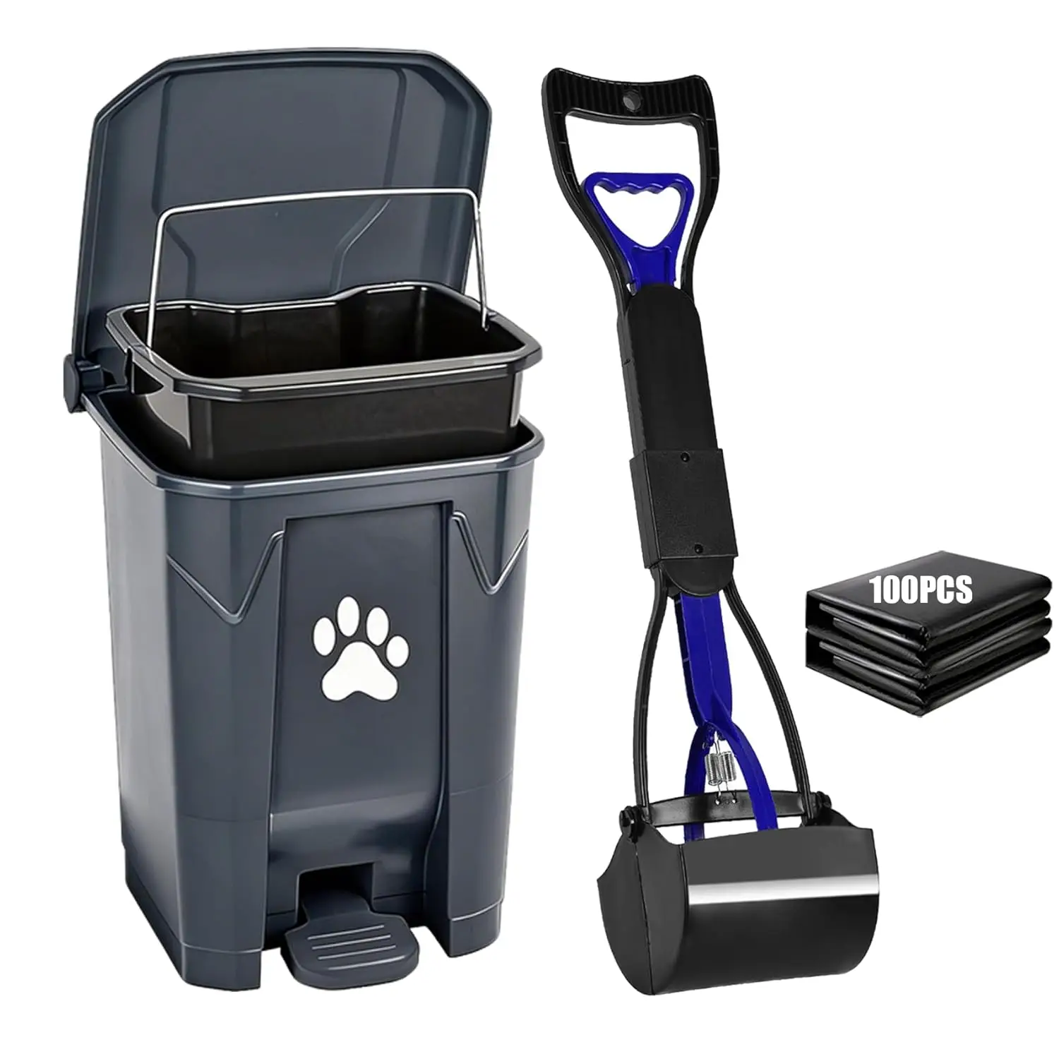 Outdoor Dog Waste Trash Can with Pooper Scooper, Odor Control, 20L Grey for Yard Garden
Outdoor Dog Waste Trash Can with Pooper Scooper, Odor Control, 20L Grey for Yard Garden