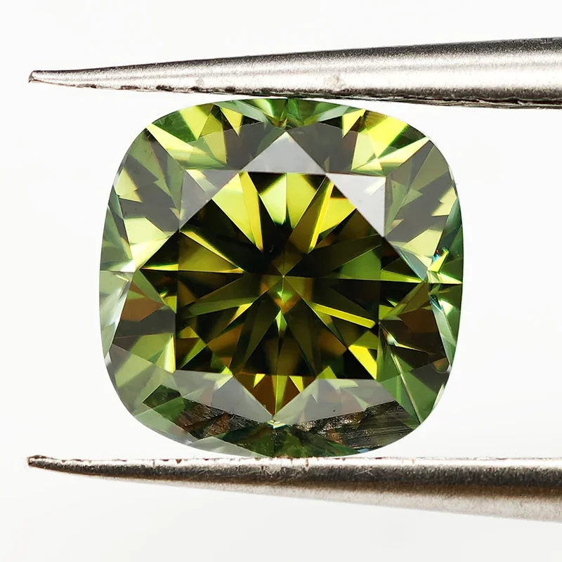 Natural Green Moissanite Stone Cushion Cut 1.0-3.0ct Lab Diamond Gemstone Passed Diamond Test with GRA Certificate
Natural Green Moissanite Stone Cushion Cut 1.0-3.0ct Lab Diamond Gemstone Passed Diamond Test with GRA Certificate