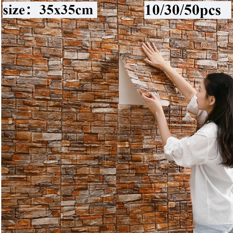 35x35CM 3d wallpaper three-dimensional wall sticker background wall self-adhesive wallpaper foam brick pattern wall skirt
35x35CM 3d wallpaper three-dimensional wall sticker background wall self-adhesive wallpaper foam brick pattern wall skirt