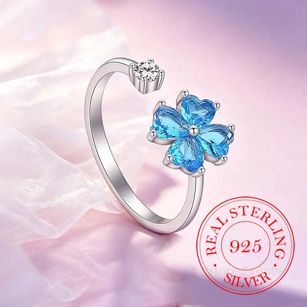 925 Sterling Silver Jewelry Luxury Crystal Lucky Flower Plants Finger Rings for Women Wedding Party Jewelry Girls Friend Gift
925 Sterling Silver Jewelry Luxury Crystal Lucky Flower Plants Finger Rings for Women Wedding Party Jewelry Girls Friend Gift