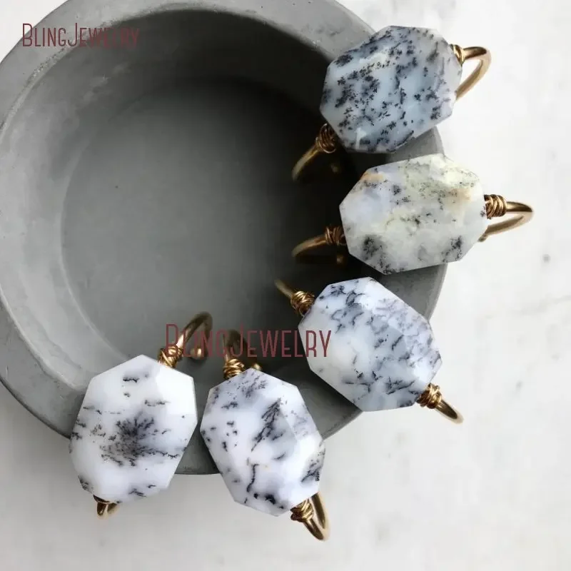 Dendrite Opal Cuff White Marble Stone Bohemian Dendritic Octagon Cut Chunky Gold Color Bangle Bracelet Women Jewelry
Dendrite Opal Cuff White Marble Stone Bohemian Dendritic Octagon Cut Chunky Gold Color Bangle Bracelet Women Jewelry
