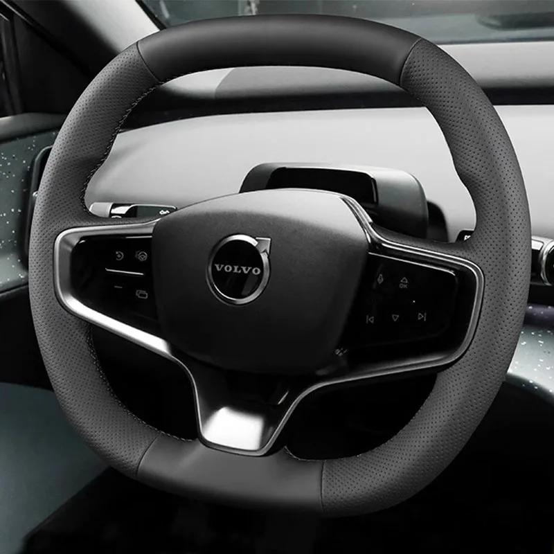 For Volvo EX30 2024 2025 Hand-Stitched non-slip wear-resisting black Nappa leather car Steering Wheel Cover
For Volvo EX30 2024 2025 Hand-Stitched non-slip wear-resisting black Nappa leather car Steering Wheel Cover