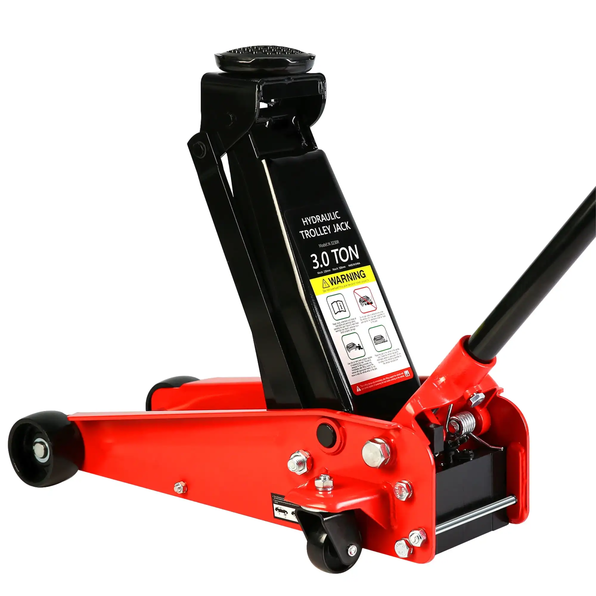 3Ton (6,000 lb) Low Profile Steel Racing Floor Jack with Quick Lift Pump, Hydraulic Trolley, 5.1"-20" Lifting Range, Black+Red
3Ton (6,000 lb) Low Profile Steel Racing Floor Jack with Quick Lift Pump, Hydraulic Trolley, 5.1"-20" Lifting Range, Black+Red