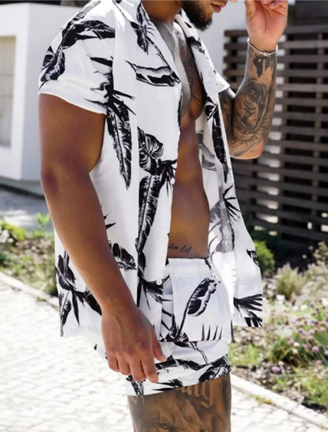 Tropical Plants Summer Print Men's Shirt and Shorts Two-Piece Set Casual Vacation Men's Shirt Set Short Sleeve Button Shirt
Tropical Plants Summer Print Men's Shirt and Shorts Two-Piece Set Casual Vacation Men's Shirt Set Short Sleeve Button Shirt