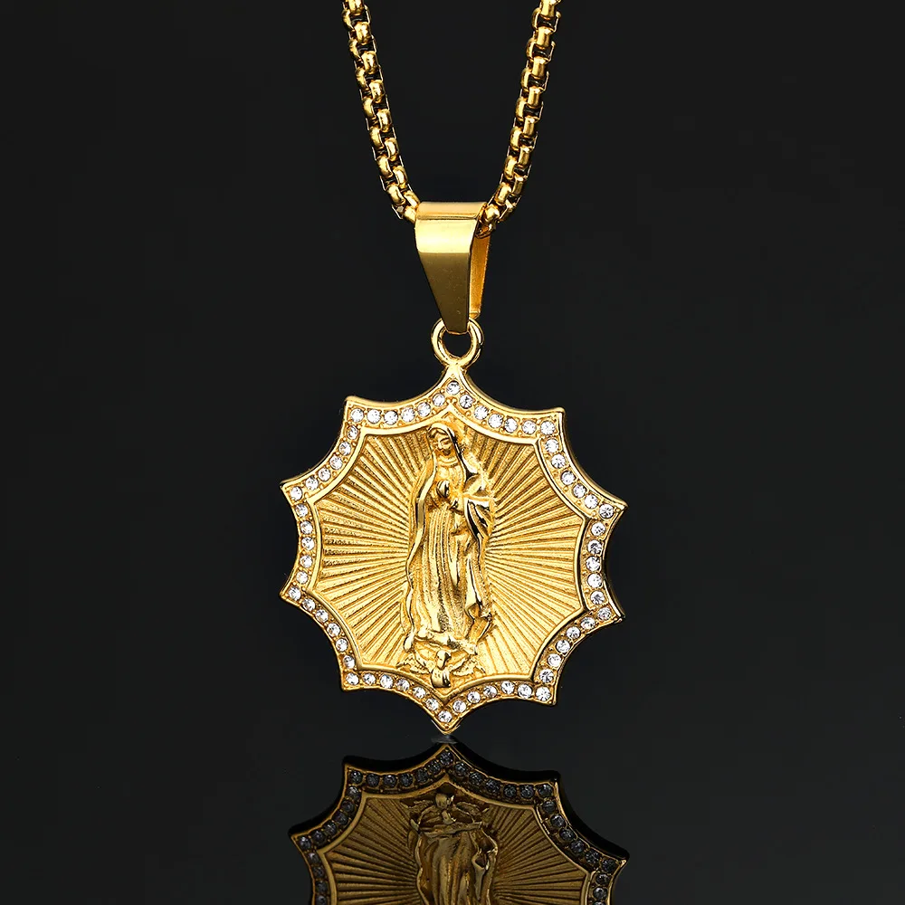 New Fashion Religious Catholic Virgin Mary Square Pendant Necklace for Men Women Christian Religious Prayer Amulet Jewelry Gift
New Fashion Religious Catholic Virgin Mary Square Pendant Necklace for Men Women Christian Religious Prayer Amulet Jewelry Gift