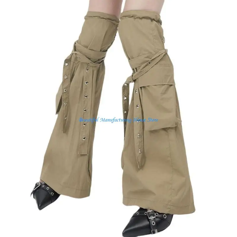 E56A Harajuku Cargo Drawstring Boot Cover with Eyelets Straps Pocket Leg Warmer Socks
E56A Harajuku Cargo Drawstring Boot Cover with Eyelets Straps Pocket Leg Warmer Socks