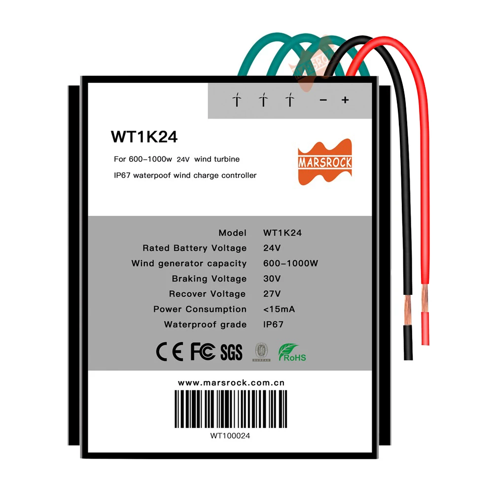 1000W 24V 48V Wind Generator Controller IP67 Waterproof for 800W 1000W Wind Turbine Generator System Lead acid battery
1000W 24V 48V Wind Generator Controller IP67 Waterproof for 800W 1000W Wind Turbine Generator System Lead acid battery