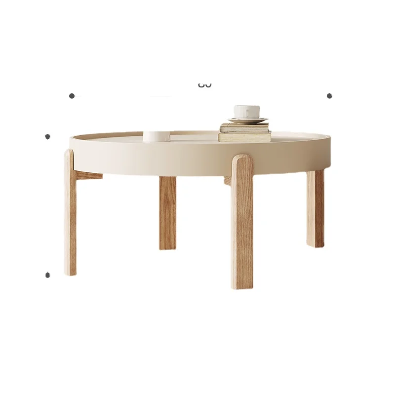 ZL Log Cream Style Coffee Table Living Room Minimalist Paint Size round Combination Silent Style
ZL Log Cream Style Coffee Table Living Room Minimalist Paint Size round Combination Silent Style