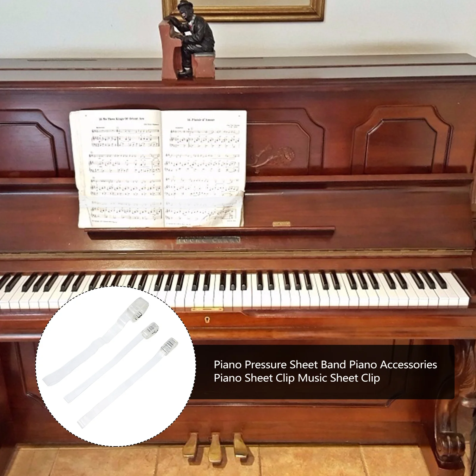 3 pcs Piano Score Clip Tpu Transparent Portable Book Page Fixing Band For Music Sheets Recipes Magazines Performance Accessories
3 pcs Piano Score Clip Tpu Transparent Portable Book Page Fixing Band For Music Sheets Recipes Magazines Performance Accessories