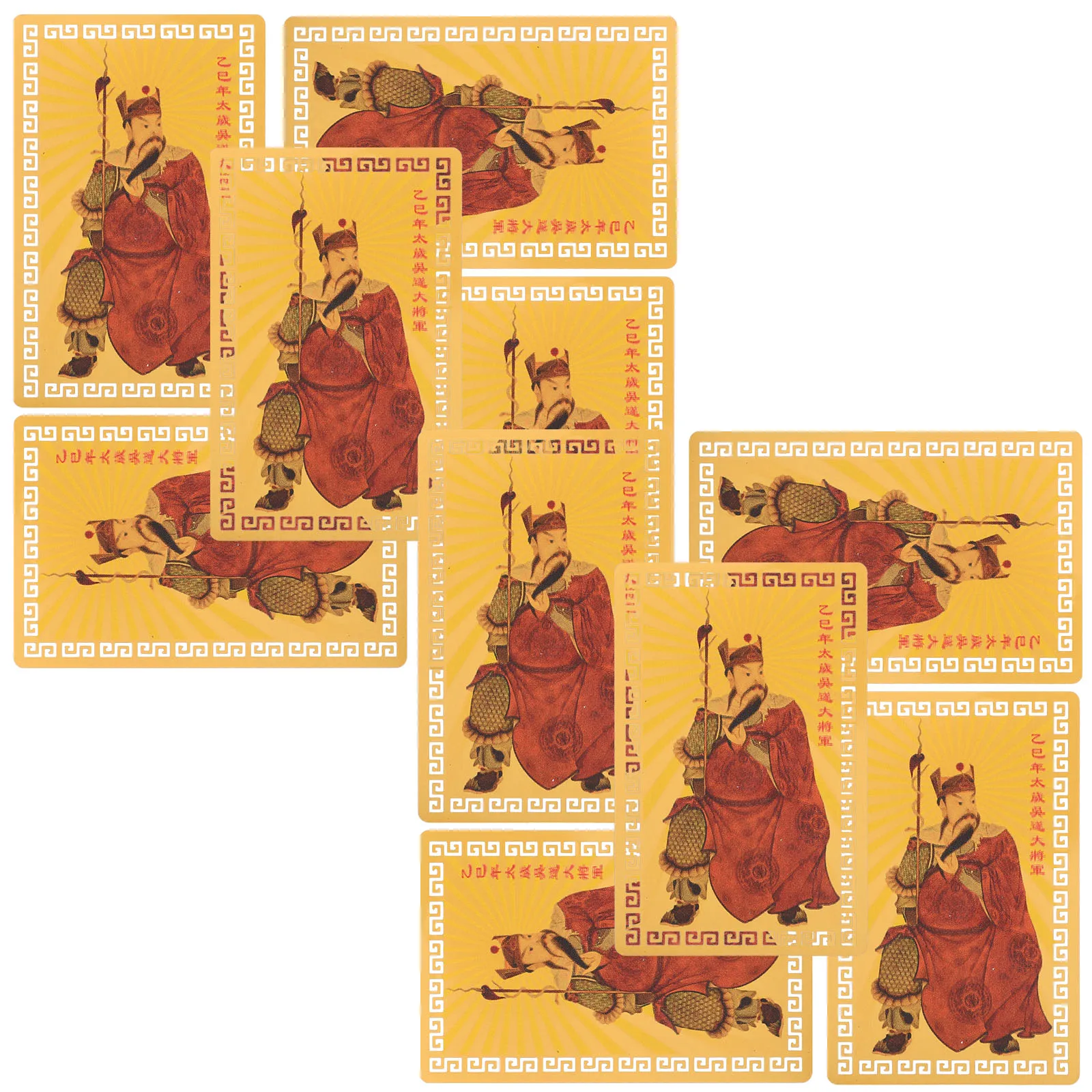10 Pcs Tai Sui Gold Card Chinese Amulets Aluminum Magnesium Alloy Feng Shui Luck Cards Protection Traditional Style
10 Pcs Tai Sui Gold Card Chinese Amulets Aluminum Magnesium Alloy Feng Shui Luck Cards Protection Traditional Style