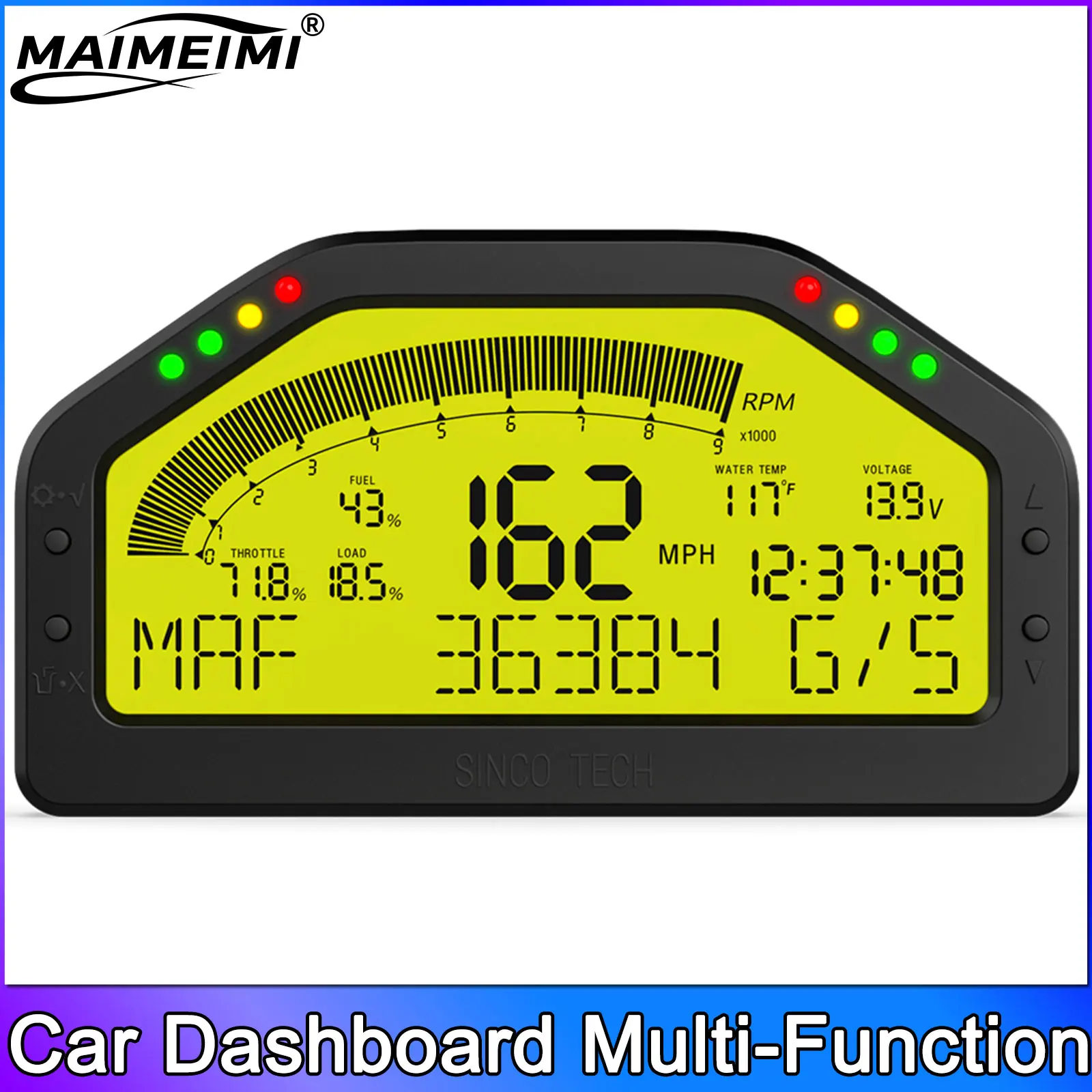 Multi-Function Car Dashboard Race Dash Panels LCD Display Speed Tachometer Water Temperature Gauge DO903
Multi-Function Car Dashboard Race Dash Panels LCD Display Speed Tachometer Water Temperature Gauge DO903