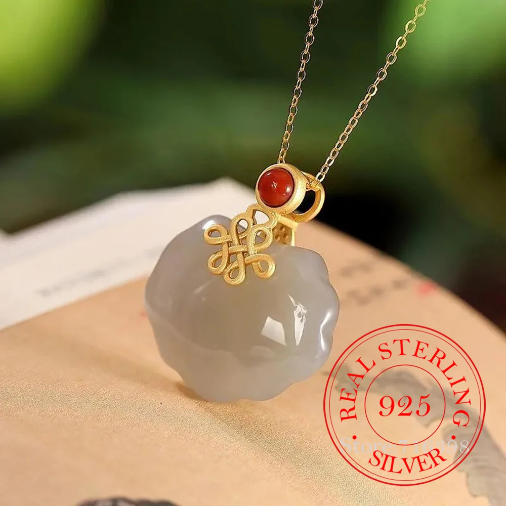 925 Sterling Silver Jewelry 18K Gold Plated Natural Jade Clouds Necklace Pendant for Women Wedding Party Jewelry For Friend Gift
925 Sterling Silver Jewelry 18K Gold Plated Natural Jade Clouds Necklace Pendant for Women Wedding Party Jewelry For Friend Gift