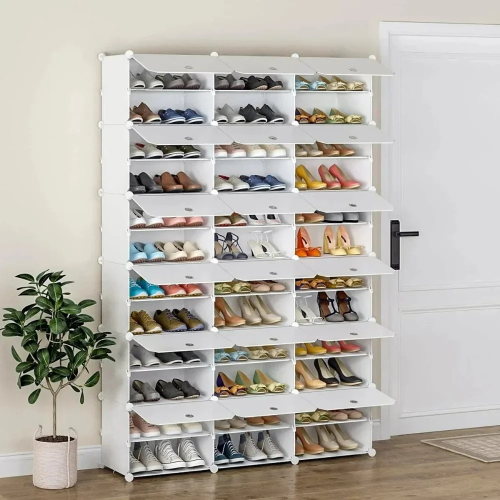36 Cubes 72 Pairs 12 Tiers Portable Shoe Rack, Storage Cabinet for Entryway Hallway, White Durable Material
36 Cubes 72 Pairs 12 Tiers Portable Shoe Rack, Storage Cabinet for Entryway Hallway, White Durable Material