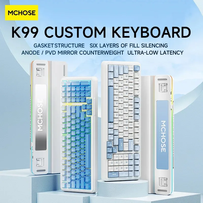Mchose K99 Keyboard Customization Gaske Wireless Bluetooth Tri Mode E-Sports Mechanical Keybaord Acessory For Computer Man Gifts
Mchose K99 Keyboard Customization Gaske Wireless Bluetooth Tri Mode E-Sports Mechanical Keybaord Acessory For Computer Man Gifts