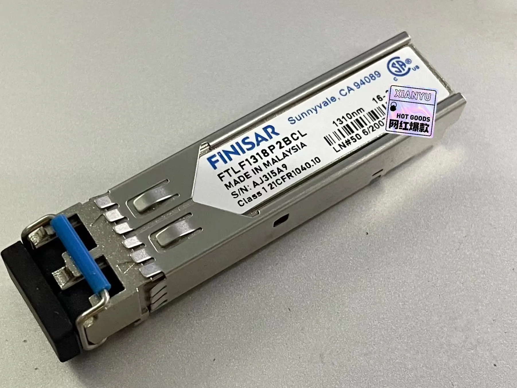 FTLF1318P2BCL Finisar трансивер гигабитный 1,25 г 10 км нм SFP волоконно-оптический модуль
FTLF1318P2BCL Finisar трансивер гигабитный 1,25 г 10 км нм SFP волоконно-оптический модуль