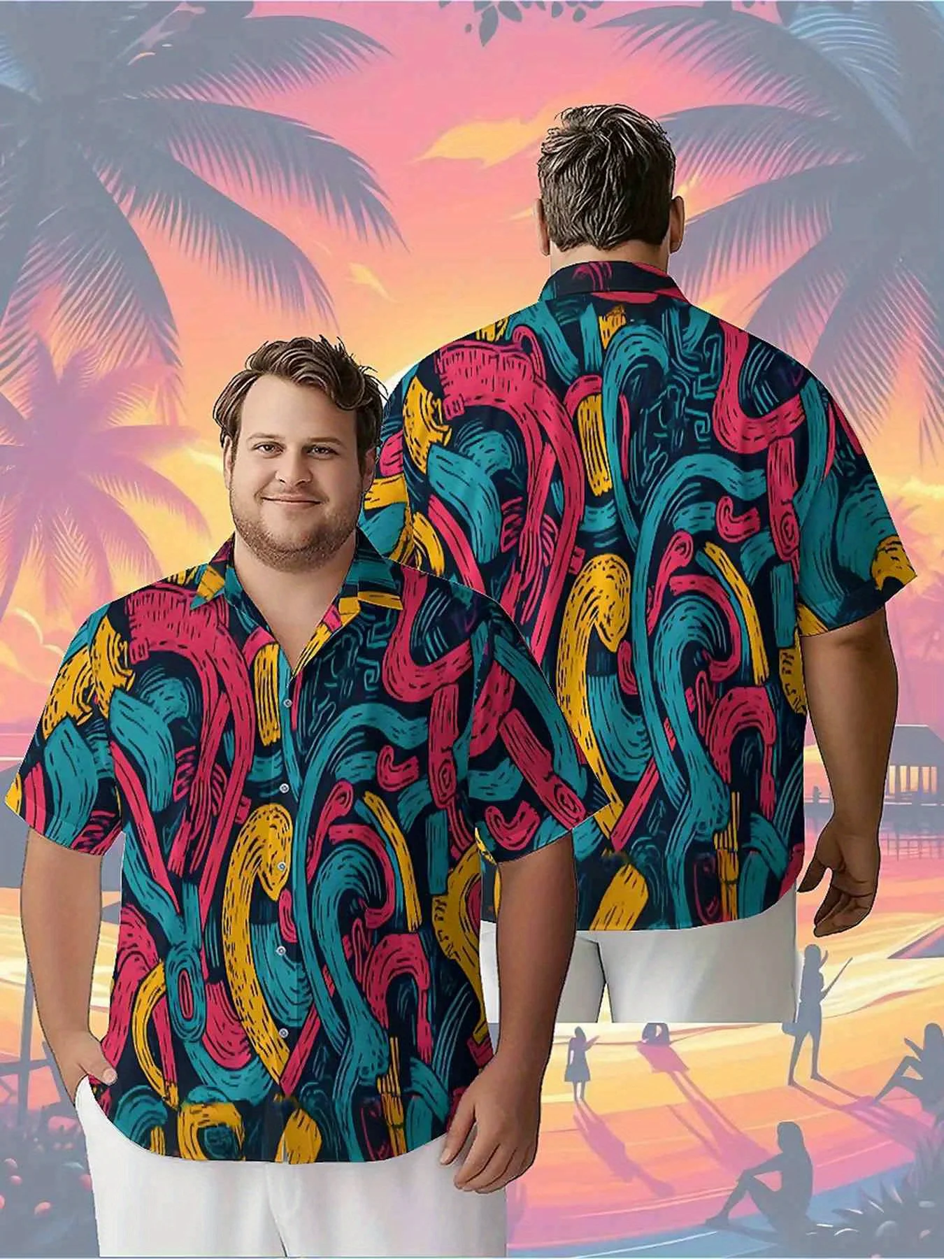 Мужские гавайские рубашки больших размеров с красочным абстрактным рисунком линий, мешковатые рубашки унисекс Aloha, летняя альтернативная одежда
Мужские гавайские рубашки больших размеров с красочным абстрактным рисунком линий, мешковатые рубашки унисекс Aloha, летняя альтернативная одежда