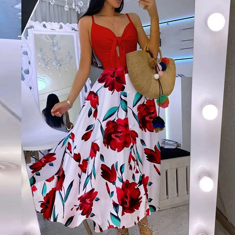 Women Summere High Waist V-Neck Open Back Sleeveless Holiday Sundress 2023 Summer Sexy Long Dress Casual Sling Print Beach Dress
Women Summere High Waist V-Neck Open Back Sleeveless Holiday Sundress 2023 Summer Sexy Long Dress Casual Sling Print Beach Dress
