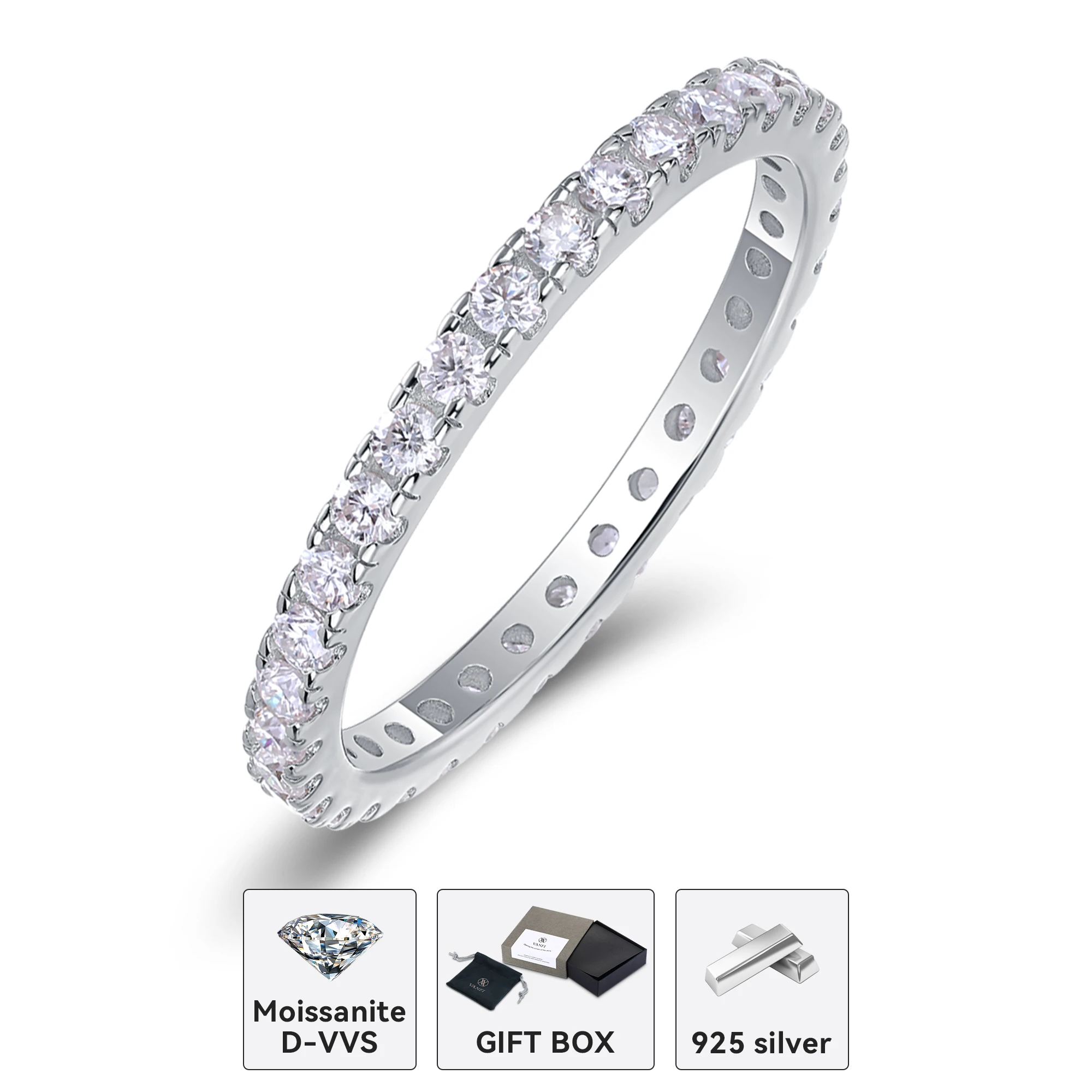 Kfvanfi D VVS High Quality Moissanite Sterling Silver 925 Micro-Inlaid Round Heart Dazzling Cut Women's Noble Ring High Jewelry
Kfvanfi D VVS High Quality Moissanite Sterling Silver 925 Micro-Inlaid Round Heart Dazzling Cut Women's Noble Ring High Jewelry