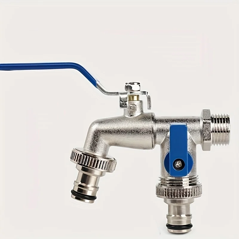 1Pc 1/2 Inch Double Outlet Water Tap Zinc Alloy Two Way Water Splitter Tap with Quick Connector for Garden Hose Washing Machine
1Pc 1/2 Inch Double Outlet Water Tap Zinc Alloy Two Way Water Splitter Tap with Quick Connector for Garden Hose Washing Machine