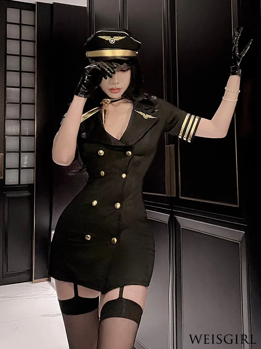 Weisgirl Sexy Air Stewardess Cosplay Outfit Night Club Pure Desire Pilot Uniform plus Size Female Police Uniform OL Secretary...
Weisgirl Sexy Air Stewardess Cosplay Outfit Night Club Pure Desire Pilot Uniform plus Size Female Police Uniform OL Secretary...