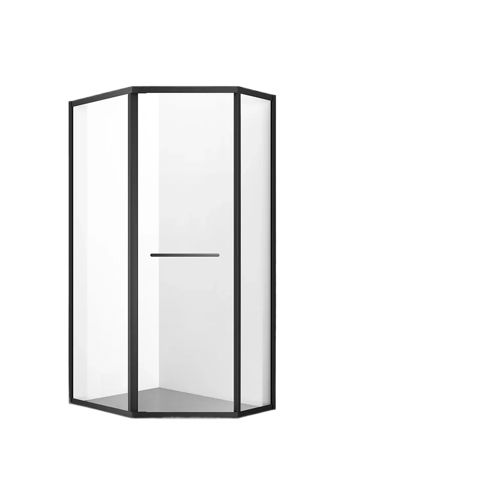 Hotel Simple Corner Design Pure Black Metal Frame Sliding Shower Door Triple Sided Tempered Glass Bathroom Shower Door
Hotel Simple Corner Design Pure Black Metal Frame Sliding Shower Door Triple Sided Tempered Glass Bathroom Shower Door