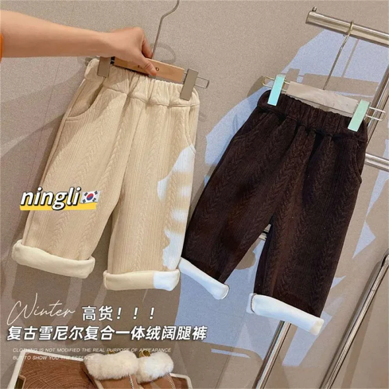 Children's Clothing24Winter Girls Fashion Velvet Padded Warm and Loose Wide-Leg Pants Medium and Big Children Western Style All-
Children's Clothing24Winter Girls Fashion Velvet Padded Warm and Loose Wide-Leg Pants Medium and Big Children Western Style All-