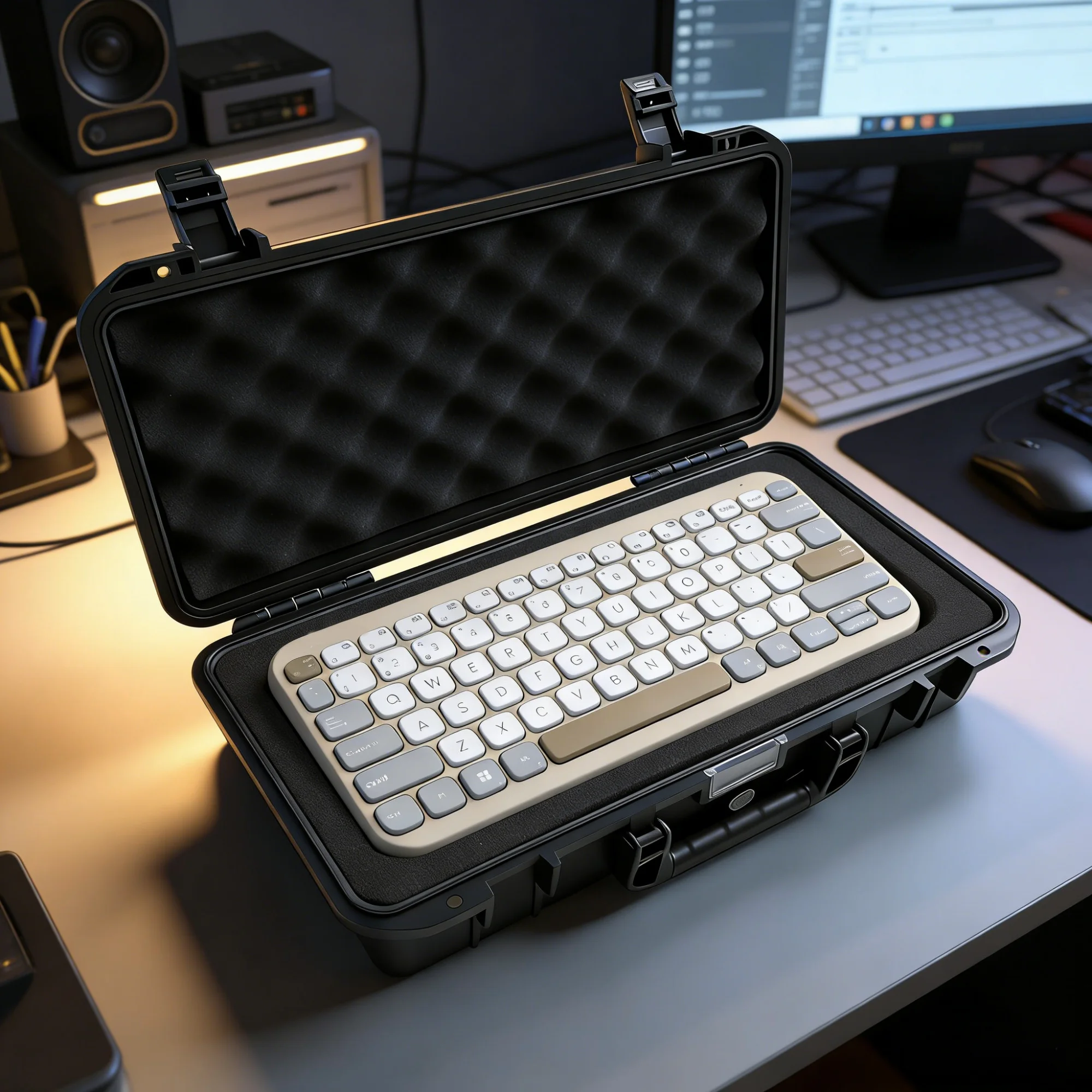 PP Hard Case 68 key Keyboard Protective Storage Box Carry Case for 33x15x8cm within Keyboard