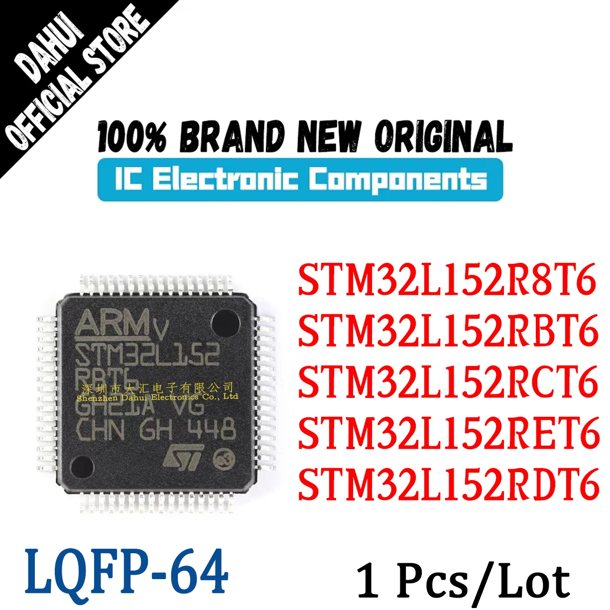 STM32L152R8T6 STM32L152RBT6 STM32L152RCT6 STM32L152RET6 STM32L152RDT6 STM32L152 R8T6 RBT6 RCT6 RET6 RDT6LQFP-64 chip IC new
STM32L152R8T6 STM32L152RBT6 STM32L152RCT6 STM32L152RET6 STM32L152RDT6 STM32L152 R8T6 RBT6 RCT6 RET6 RDT6LQFP-64 chip IC new