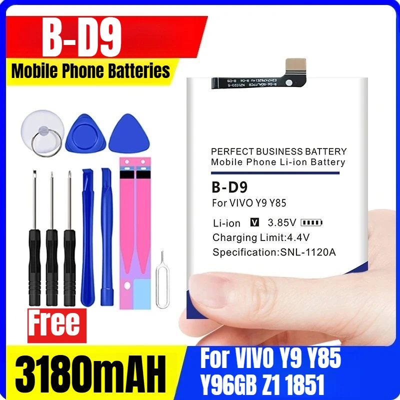 B-D9 3180mAH Mobile Phone Batteries for VIVO Y9 Y85 Y96GB Z1 1851
B-D9 3180mAH Mobile Phone Batteries for VIVO Y9 Y85 Y96GB Z1 1851