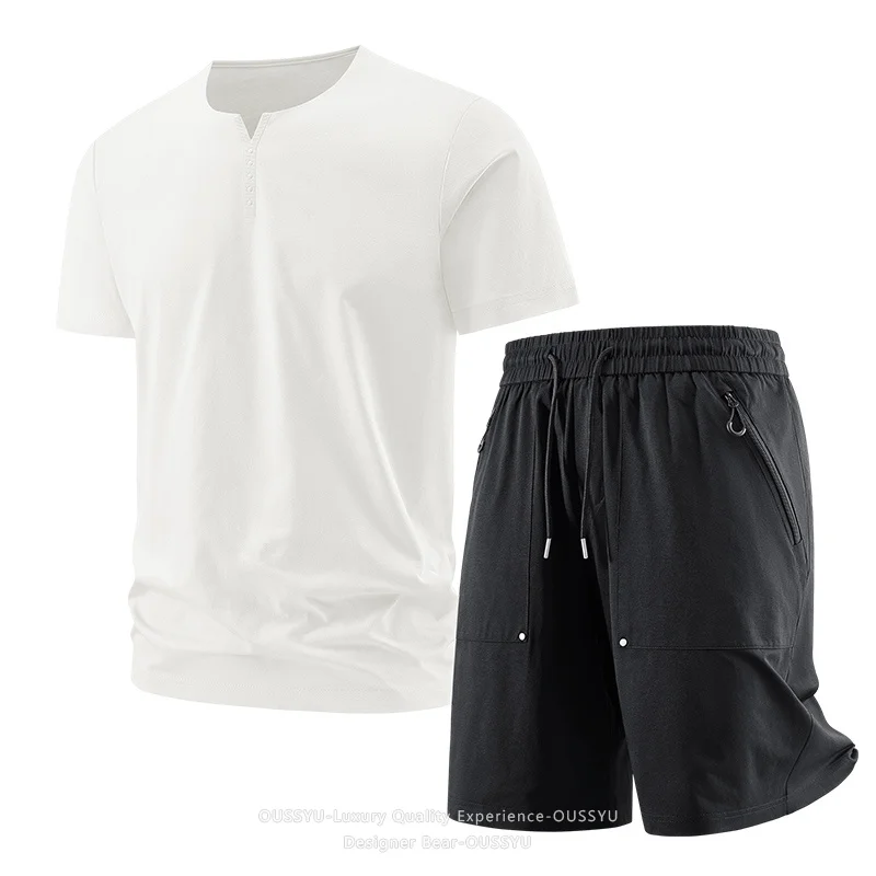 (2 Piece Set) Summer Thin Men's T-shirt Shorts Set Zippered Pocket Sports Baggy Joggers Running Bermuda Board Short Plus Size
(2 Piece Set) Summer Thin Men's T-shirt Shorts Set Zippered Pocket Sports Baggy Joggers Running Bermuda Board Short Plus Size