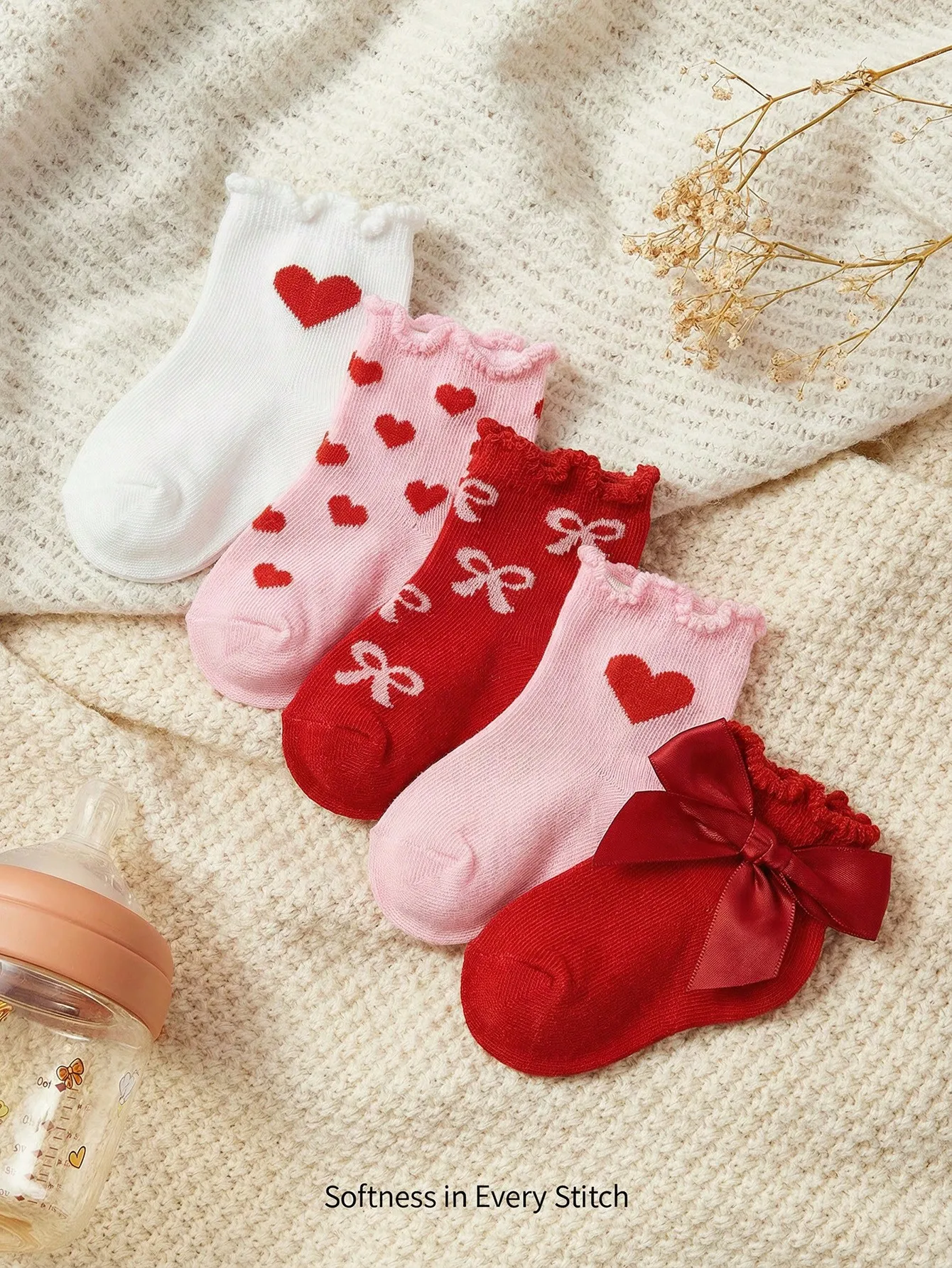 5 Pairs Of Baby Socks, Love Bow, Cute Lace Socks, Warm Indoor And Outdoor Can Be Worn
5 Pairs Of Baby Socks, Love Bow, Cute Lace Socks, Warm Indoor And Outdoor Can Be Worn