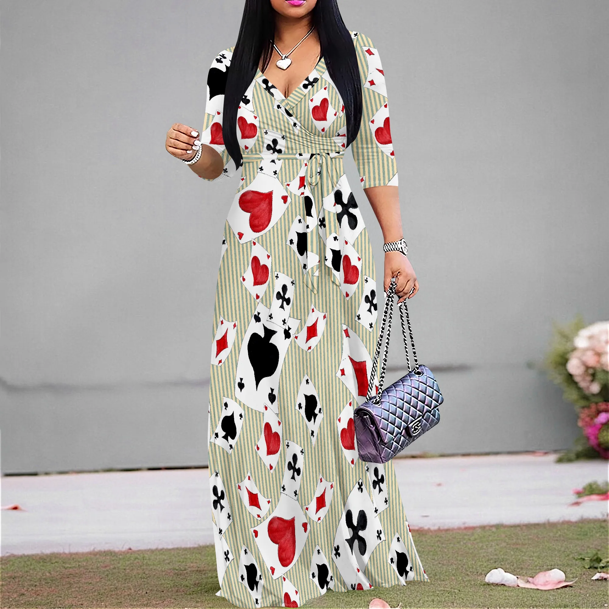 Women's Poker Element Maxi Dress S-3XL 2025 Casual Wrap Style for Retro Card Game Look or Weekend Family Party
Women's Poker Element Maxi Dress S-3XL 2025 Casual Wrap Style for Retro Card Game Look or Weekend Family Party